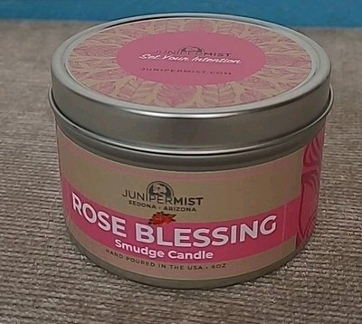Rose Smudge Candle (6oz) Love and Healing   Energy Cleansing Candle - Real Sage