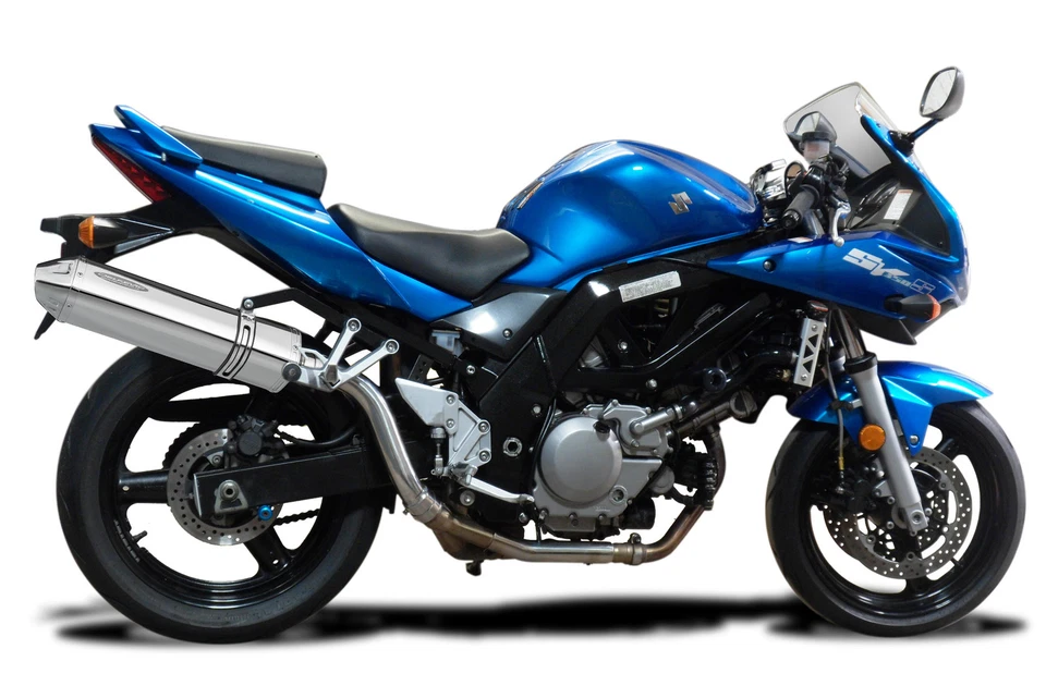 Suzuki SV650 2003-2012 Kit de silenciador de escape de acero inoxidable triovalado 17" deslizable Foto 3 de 4