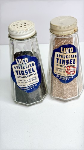 Vintage Glass Tinsel Glitter Lot Set Of 2 Luco Leo Uhlfelder Sparkling tinsel