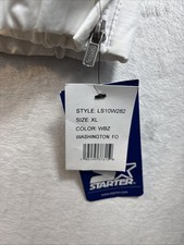 Men WASHINGTON COMMANDERS Starter 1/2 Zip Hooded Raglan Jacket White Size XL