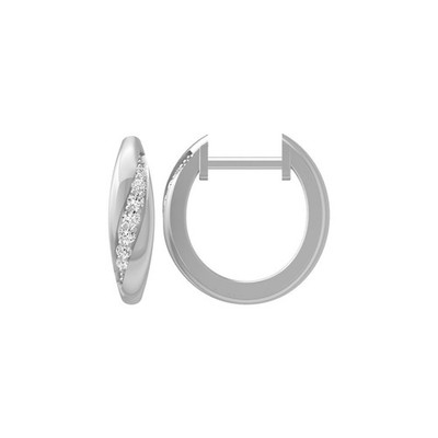 10K Weißgold Runde Lab Grown Diamant Creolen für Frauen