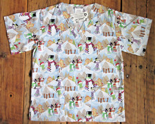 NEW Uniform Advantage Scrub Top XS Runs Big Small Winter Tale Snowman Christmas