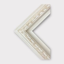 20 x 24 In stock-Custom wood frame with compo ornate trim, IVORY FINISH frame