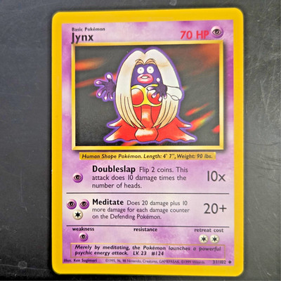 Pokemon Jynx Base Set BS 31/102 Uncommon Psychic Basic Human Shape Doubleslap LP