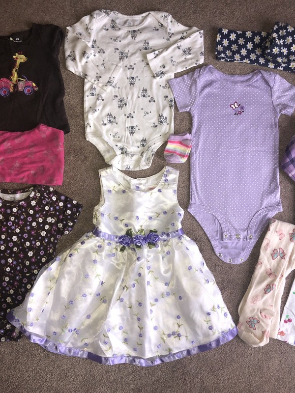 14 Pieces Girl Clothes Lot 24M & 2T Dress Hoodie Pants Shirts w Snap, Tights