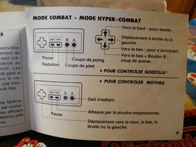 Notice Manuel original de jeu Godzilla pour Nintendo Nes en FRA