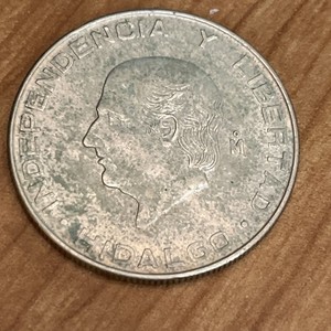 1955 Cinco 5 Pesos Mexico Hidalgo .720 Silver Coin A6