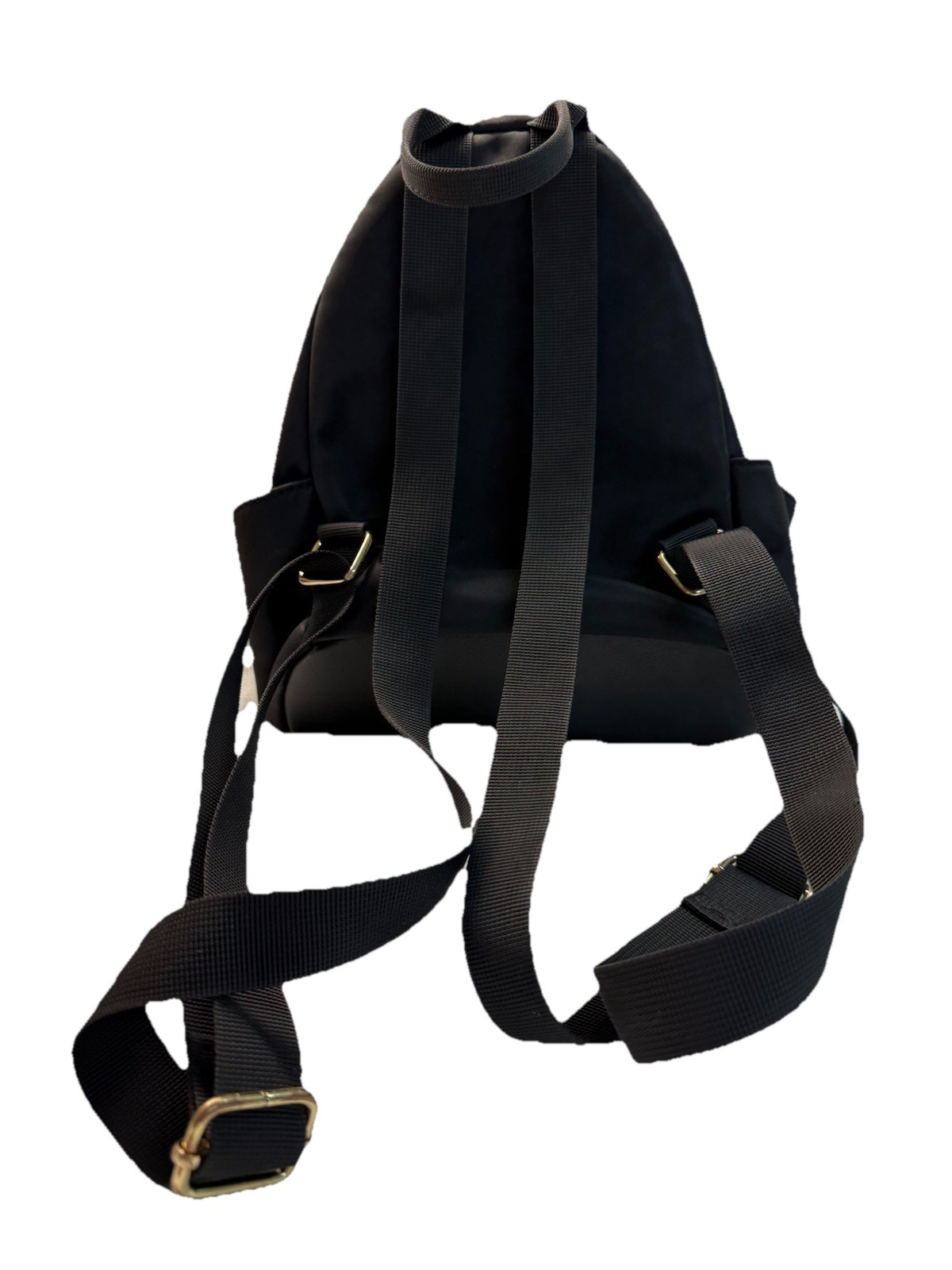 Black Mini Backpack Adjustable Straps Zip Pockets… - image 2