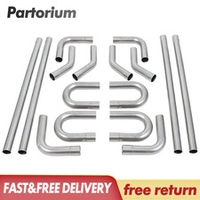 16pcs Stainless Steel Custom Mandrel Exhaust Tubing Pipe Kit Straight Bend