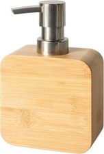 Bamboo Soap Dispenser Bathroom, Easy to Fill Washing Up Liquid unique, Yellow