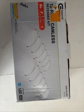 Commercial Electric 12 Pack 6" White Canless Ultra Thin Recessed Light Kits