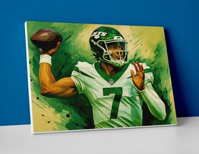 Justin Fields Jets Poster or Canvas Justin Fields NY Jets Painting