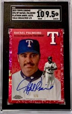 2023 Topps Chrome Platinum Rafael Palmeiro TOILE CREAM RED /5 SGC 9.5 w/10 AUTO
