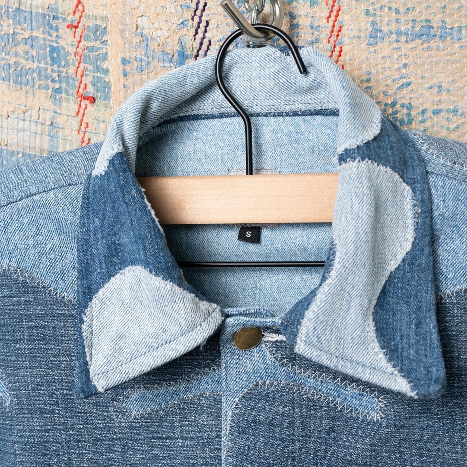 Custom upcycled patchwork denim jacket - image 5