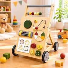 Wooden Baby Walk Activity Push Walk Toy for Boys Girls Birthday