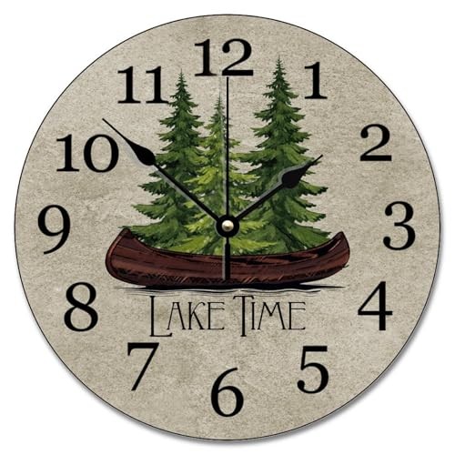 Lake House Wall Clock Cabin Wall Clocks Lake Time Clock Rustic Wooden Wall