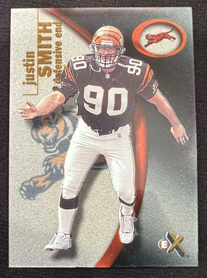 JUSTIN SMITH 2001 Fleer E-X #128 Rookie Card RC NFL Bengals #1169/1500