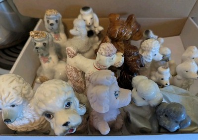 Vintage Ceramic Dog Figurines Poodle Dogs Collection Porcelain Japan And Others