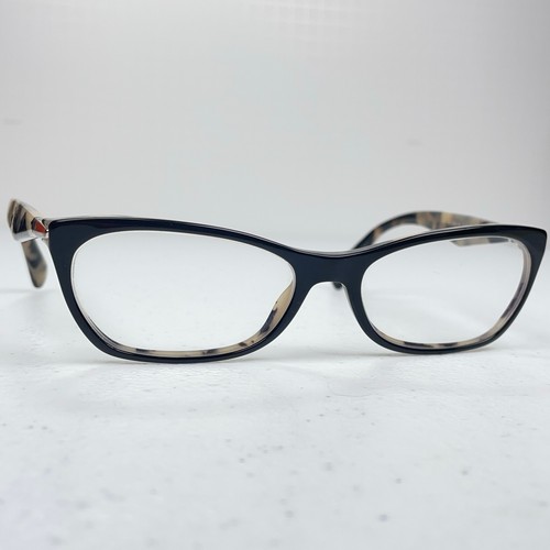 Prada Eyeglasses Frames VPR 15P 53-16-135 Black Cream Tortoise Made in Italy