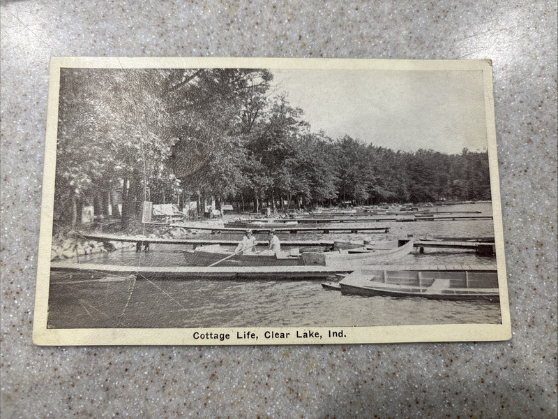 Postcard Clear Lake, IN. Cottage Life. Posted 1927.