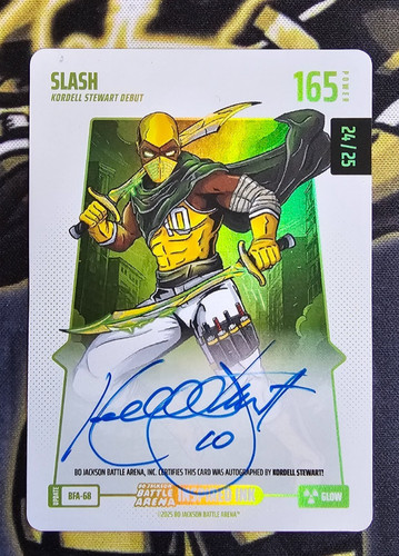 Bo Jackson Battle Arena SLASH Glow 165 Kordell Stewart Debut Auto /25 BFA-68