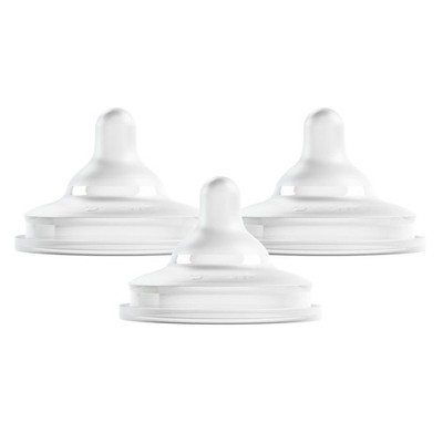 Boon Nursh Curve Silicone Baby Bottle Nipples - Platinum Food-Safe Silicone Bott