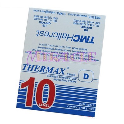 10 strips/pack THERMAX Temperature Label 10 Level Range D 188-249°C/370-480 