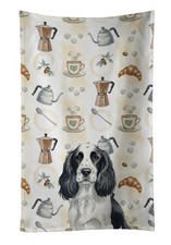 Caroline's Treasures Black White English Springer Spaniel Coffee Bar Hand Towel