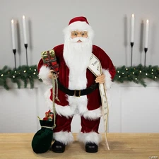 Northlight Traditional Santa Figure 24" with Name Scroll and Gift Bag