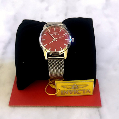 Invicta Celestial Women s Watch 48513 Red Dial 36mm Stainless Steel Mesh Quartz