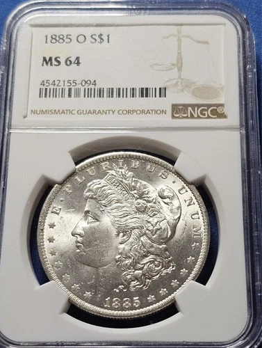1885-O MS64 NGC  New Orleans Morgan Silver Dollar. Beautiful Coin!