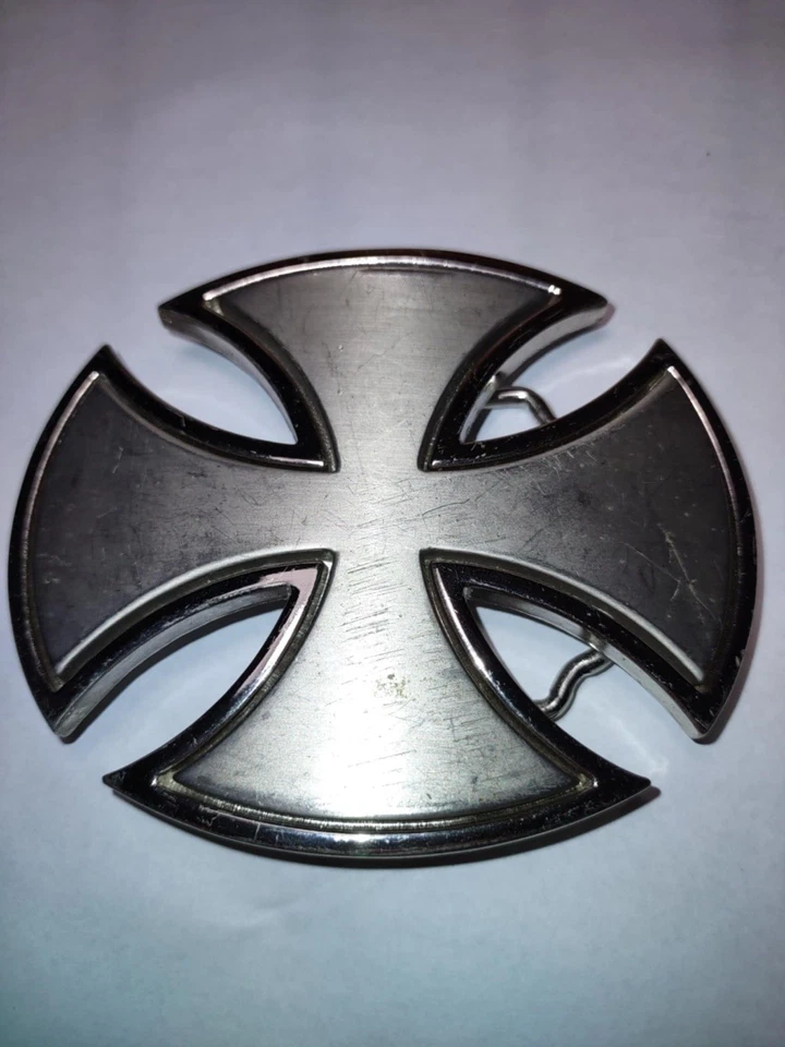 Hebilla de cinturón de skate independiente de acero inoxidable plateado vintage Foto 3 de 4