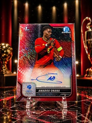   Amadou Onana 2023 Bowman Chrome U21 1st Bowman Red Auto /5 Belgium/Villa   