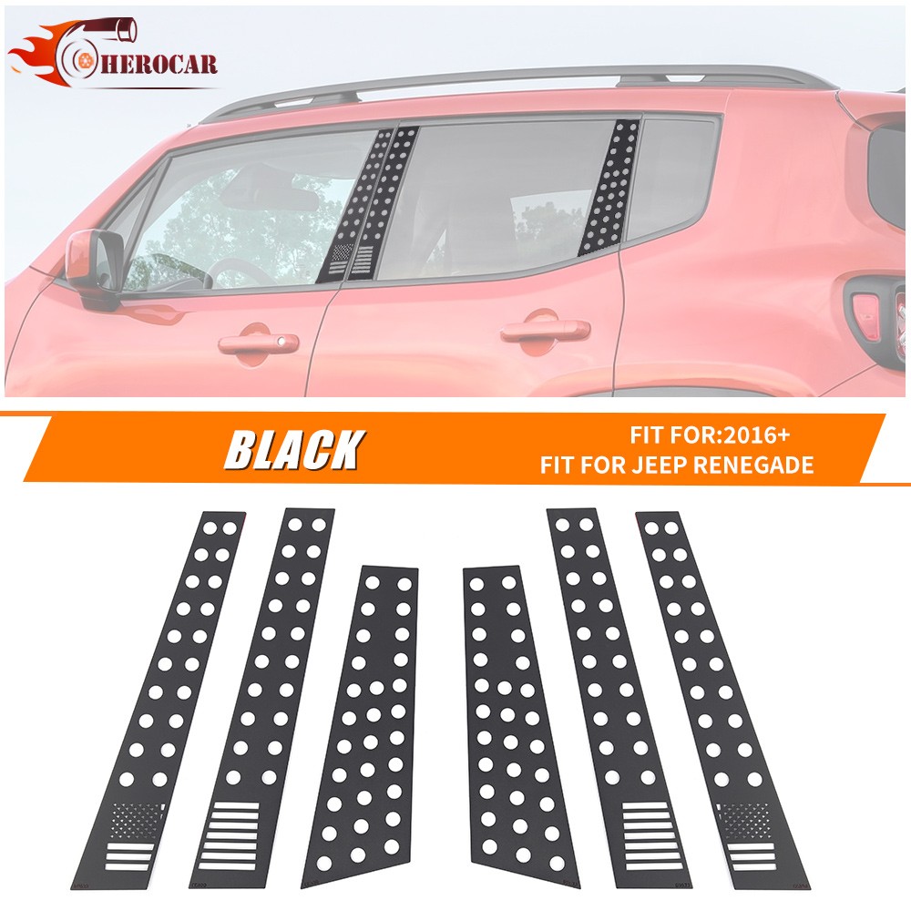 Car Window Pillar Post Panel Trim Cover For Jeep Renegade 2016-2023 Accessories