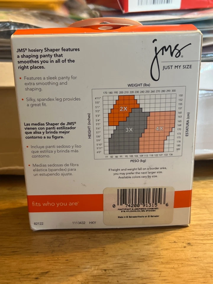 Nuevas pantimedias Just My Size Shaper negras azabache 4X puntera transparente de nailon Foto 2 de 2