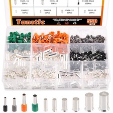550Pcs AWG 16 14 12 10 8 6 4 2 Wire Ferrules Assortment Kit Pin Ferrules Wire...