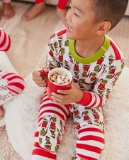 Hanna Andersson Grinch Dr. Seuss 2Pc Organic Cotton Snug Fit Pajama Set 8 130cm
