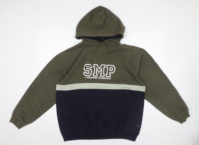 SMP Clothing Herren Grün Blau Pullover Hoodie Größe M Logo Grafik