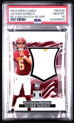 2024 Panini Impeccable Jayden Daniels RC Patches 24/25 PSA 10 POP 2 Commanders