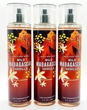 3 BATH BODY WORKS WILD MADAGASCAR VANILLA FINE FRAGRANCE MIST SPRAYS 8 OZ NEW