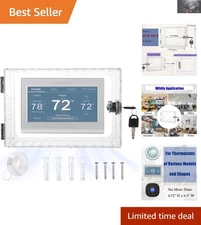 Protective Thermostat Lock Cover with Key - Fits Various Thermostat Sizes