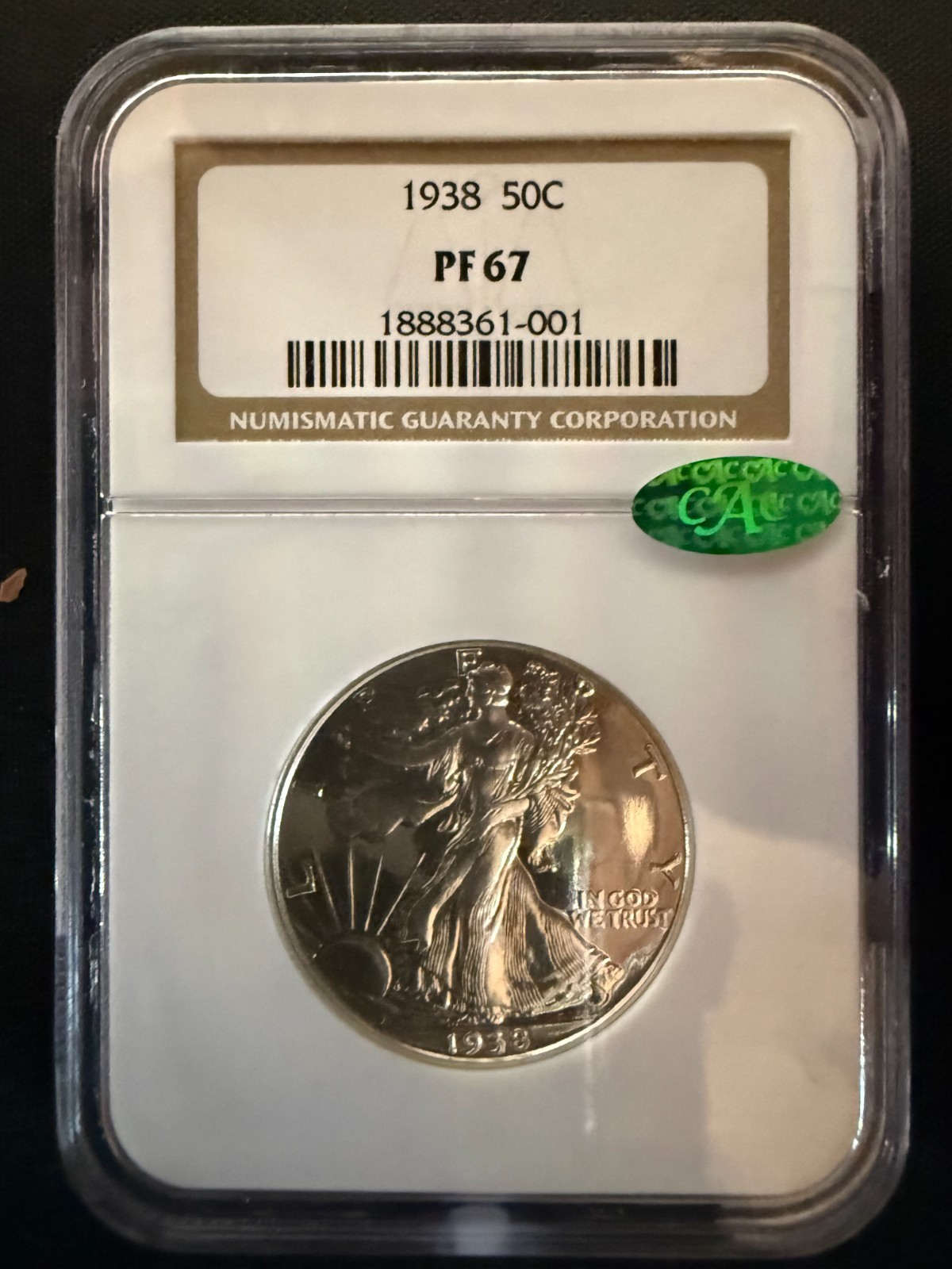 1938 Walking Liberty Half Dollar PF67 NGC/CAC approved Brilliant Gem Proof