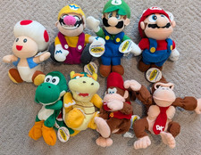 Vintage 1997 Nintendo 64 BD&A Plush Lot 8 Mario Luigi Wario Yoshi DK Tags N64