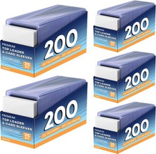 1000 Card Sleeves Top Loaders for Cards, 3" x 4" Hard Plastic Toploaders, Bas