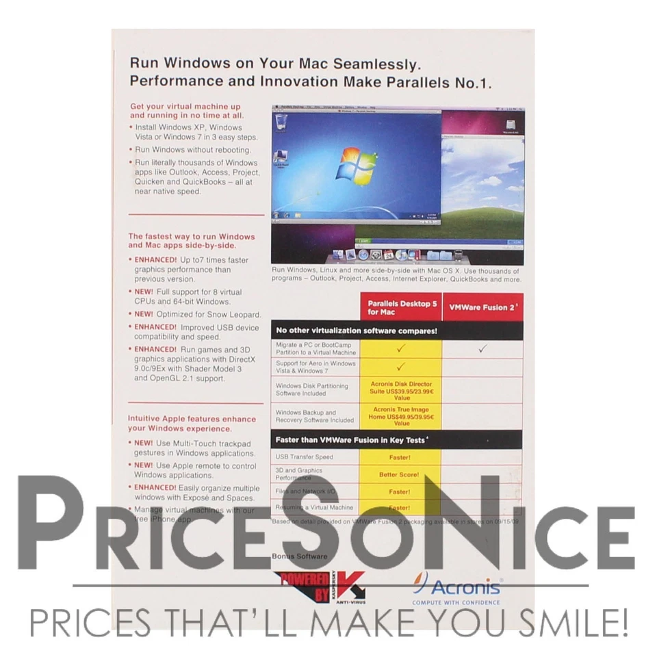 Parallels Desktop 5 for Mac by Nova Development Corp in Retail Box for MAC 10.4 - Image 2 of 3