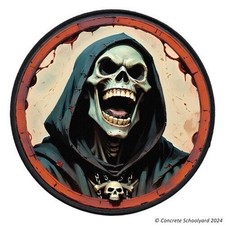 Laughing Grim Reaper Patch Up to 25cm Iron-On, Rock, MC, Skeleton Backpatch