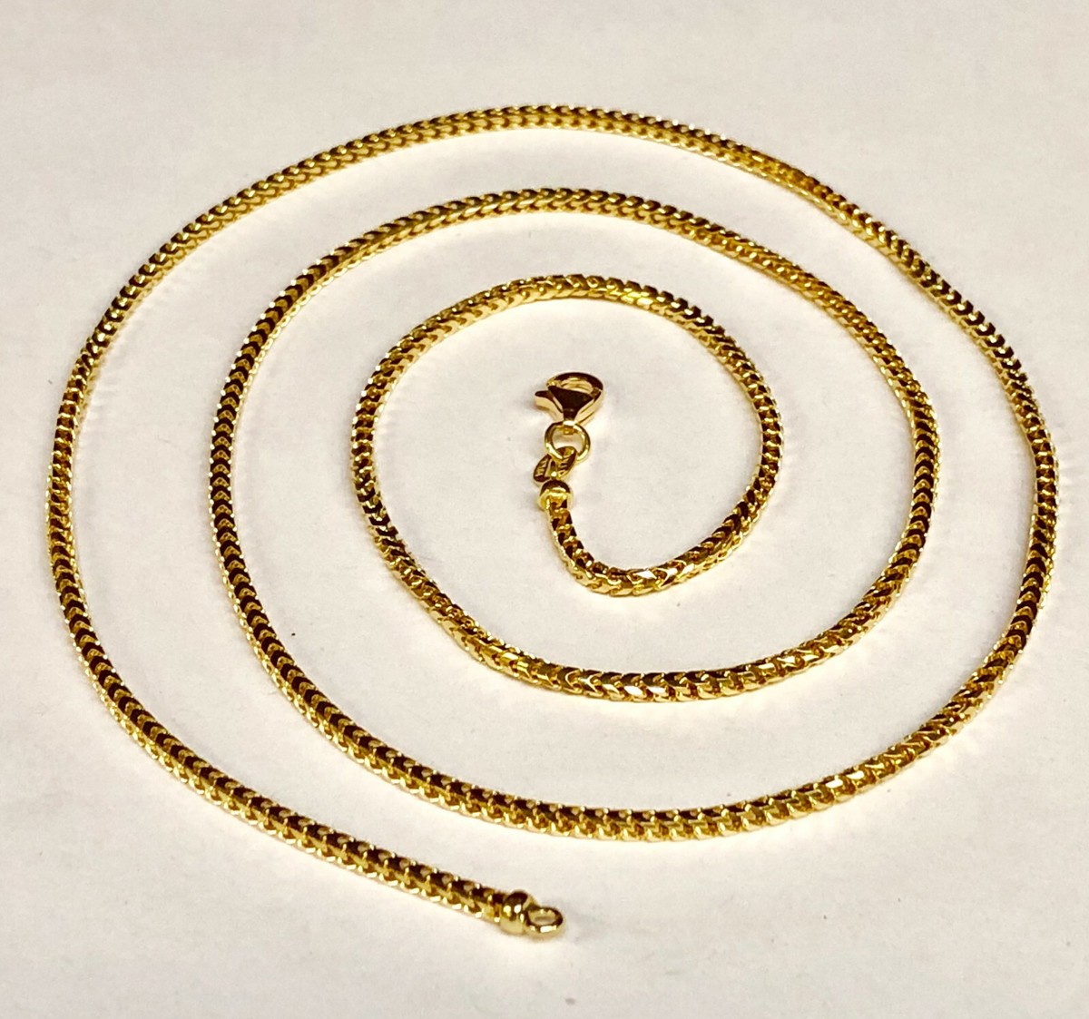 フランコチェーン　new top JEWELRY supreme 18k Solid Gold Franco Chain, 2.5MM, 3MM Foxtail Chain