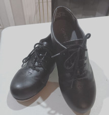 Capezio TAP Shoes Childs Size 3.5 W Black 3 1/2 W Tele Tone Lace Up Boys Dance