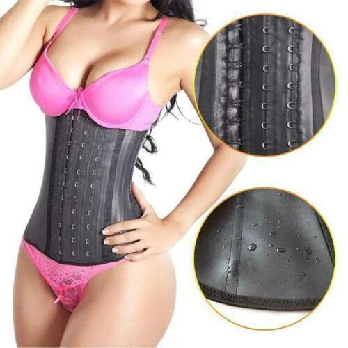UK LATEX Waist Trainer Cincher Girdle Long Torso Shaperwear Tummy Control Shaper - Picture 5 of 23