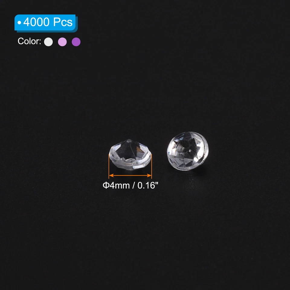 4000 piezas 4 mm cristales acrílicos diamantes boda mesa jarrón rellenos púrpura transparente Foto 2 de 4